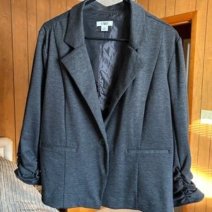 Ruched Sleeve Blazer
